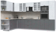 Готовая кухня Интерлиния Берес 1.88x3.4 ВТ левая (дуб полярный/дуб серый/травертин серый) - 