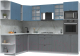 Готовая кухня Интерлиния Берес 1.88x2.8 ВТ левая (дуб лазурный/дуб серый/серый каспий) - 