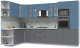 Готовая кухня Интерлиния Берес 1.88x3.4 ВТ левая (дуб лазурный/дуб серый/серый каспий) - 