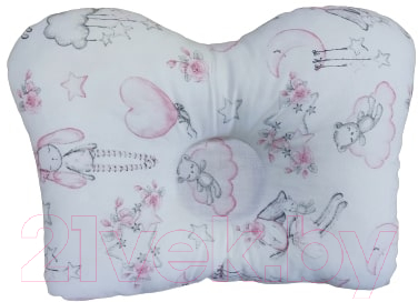 Подушка для малышей Баю-Бай Cloud / ПШ12C01 (белый/розовый)