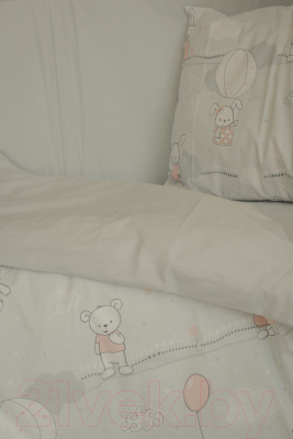 Комплект постельный для малышей Баю-Бай Air / К31Air1 (серый/розовый)