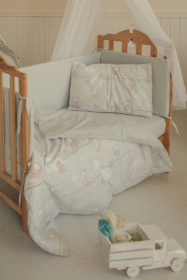 Комплект постельный для малышей Баю-Бай Air / К31Air1 (серый/розовый)