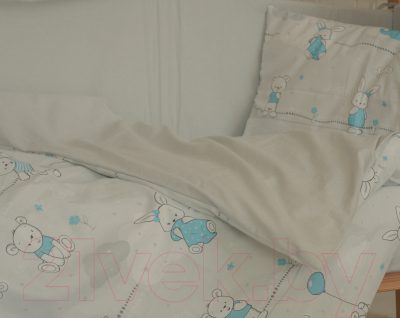 Комплект постельный для малышей Баю-Бай Air / К31Air4 (серый/голубой)
