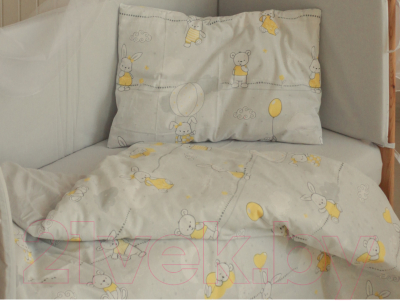 Комплект постельный для малышей Баю-Бай Air / К31Air6 (серый/желтый)