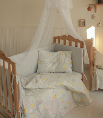 Комплект постельный для малышей Баю-Бай Air / К31Air6 (серый/желтый)