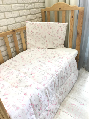 Комплект постельный для малышей Баю-Бай Cloud / К31C01 (белый/серый)