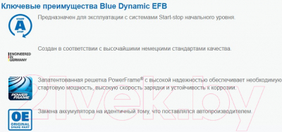 Автомобильный аккумулятор Varta Blue Dynamic EFB R+ / 575500073 (75 А/ч)