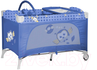 Кровать-манеж Lorelli Travel Kid 2 Blue Baby Owl (10080221418)