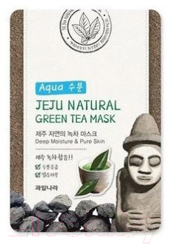 

Маска для лица тканевая Welcos, Jeju Nature's Green Tea Mask успокаивающая