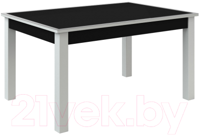 Обеденный стол Васанти Плюс ВС-07 140/180x80 (черный глянец/белый)