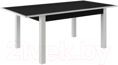 Обеденный стол Васанти Плюс ВС-07 140/180x80 (черный глянец/белый)