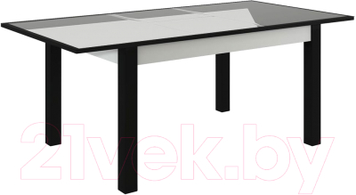 Обеденный стол Васанти Плюс ВС-11 140/180x80 (белый глянец/черный)