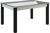 Обеденный стол Васанти Плюс ВС-13 140/180x80 (белый глянец/черный) - 