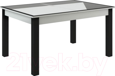 Обеденный стол Васанти Плюс ВС-13 140/180x80 (белый глянец/черный)