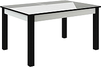 Обеденный стол Васанти Плюс ВС-15 140/180x80 (белый глянец/черный) - 