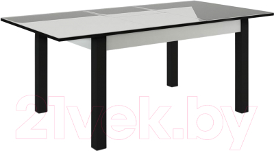 Обеденный стол Васанти Плюс ВС-15 140/180x80 (белый глянец/черный)