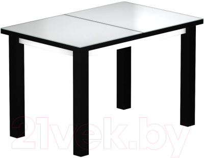 Обеденный стол Васанти Плюс ВС-16 140/180x80М (белый матовый/черный)