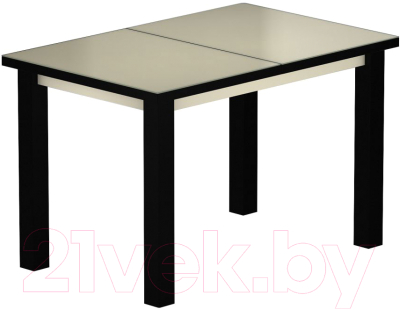 Обеденный стол Васанти Плюс ВС-18 140/180x80М (бежевый матовый/черный)