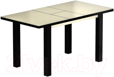 Обеденный стол Васанти Плюс ВС-18 140/180x80М (бежевый матовый/черный)