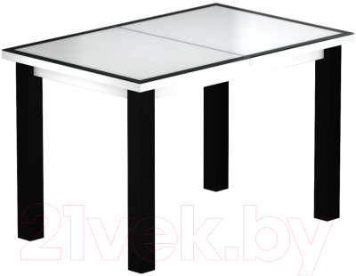 Обеденный стол Васанти Плюс ВС-32 120/160x80М (белый матовый/черный)