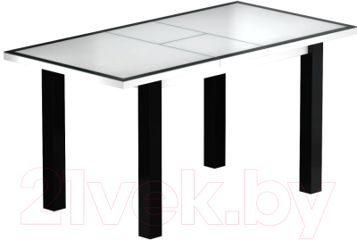 Обеденный стол Васанти Плюс ВС-32 120/160x80М (белый матовый/черный)