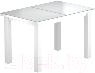 Обеденный стол Васанти Плюс ВС-40 110/150x70М (белый матовый)