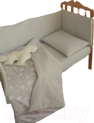 Комплект постельный для малышей Баю-Бай Cloud / К31C15 (розовый/серый)