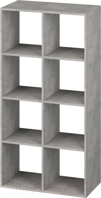 Стеллаж Е1 Ник куб 8 ячеек 709x376x1400 (бетон)