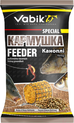 Прикормка рыболовная Vabik Special Фидер Конопля / 6674 (1кг)