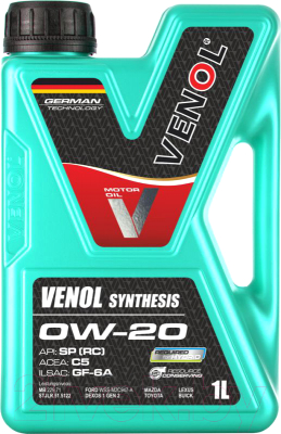 Моторное масло Venol Synthesis 0W20 SP / 271001 (1л)