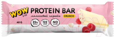 Набор протеиновых батончиков Prime Kraft Wowbar Crunch Малиновый чизкейк (15x40гр)