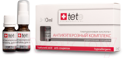 Сыворотка для лица TETe Cosmeceutical Гиалуроновая кислота+Антикуперозный комплекс (3x10мл)