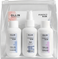 Набор косметики для волос Ollin Professional Perfect Hair Шампунь 100мл+Бальзам 100мл+Спрей 15в1 100мл - 