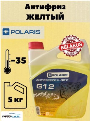 Антифриз Polaris Auto G12 / PL0550NEW (5кг, желтый)