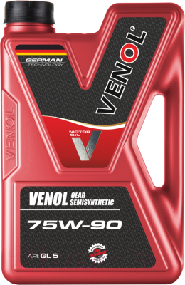 Трансмиссионное масло Venol Gear Semisynthetic 75W90 GL-5 (1л)