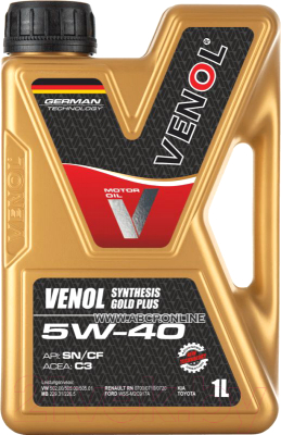 Моторное масло Venol Synthesis Gold Plus SN CF 5W40 C3 / 217001 (1л)