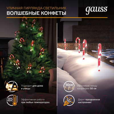 Набор светодиодных игрушек Gauss Holiday Волшебные конфеты HL011 (мультицвет)