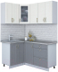Готовая кухня Интерлиния Мила Крафт 1.2x1.6 (дуб серый/дуб полярный/травертин серый) - 