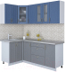 Готовая кухня Интерлиния Мила Крафт 1.2x2.0 (дуб серый/дуб лазурный/травертин серый) - 