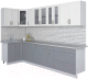 Готовая кухня Интерлиния Мила Крафт 1.2x3.2 (дуб серый/дуб полярный/травертин серый) - 