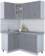 Кухонный гарнитур Интерлиния Мила Крафт 1.2x1.6 (дуб серый/дуб серый/травертин серый) - 