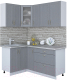 Готовая кухня Интерлиния Мила Крафт 1.2x1.7 (дуб серый/дуб серый/травертин серый) - 