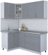 Кухонный гарнитур Интерлиния Мила Крафт 1.2x1.8 (дуб серый/дуб серый/травертин серый) - 