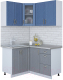 Готовая кухня Интерлиния Мила Крафт 1.2x1.4 (дуб серый/дуб лазурный/травертин серый) - 