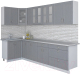 Готовая кухня Интерлиния Мила Крафт 1.2x3.0 (дуб серый/дуб серый/травертин серый) - 