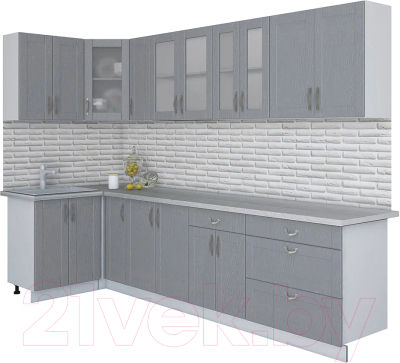 Кухонный гарнитур Интерлиния Мила Крафт 1.2x3.1