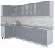 Готовая кухня Интерлиния Мила Крафт 1.2x3.2 (дуб серый/дуб серый/травертин серый) - 