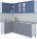 Готовая кухня Интерлиния Мила Крафт 1.2x2.3 (дуб серый/дуб лазурный/травертин серый) - 