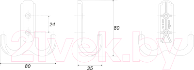 Крючок для одежды Boyard Domani K252MAB.6