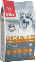 Сухой корм для собак Blitz Pets Classic Adult Chicken & Rice / 4152 (2кг) - 